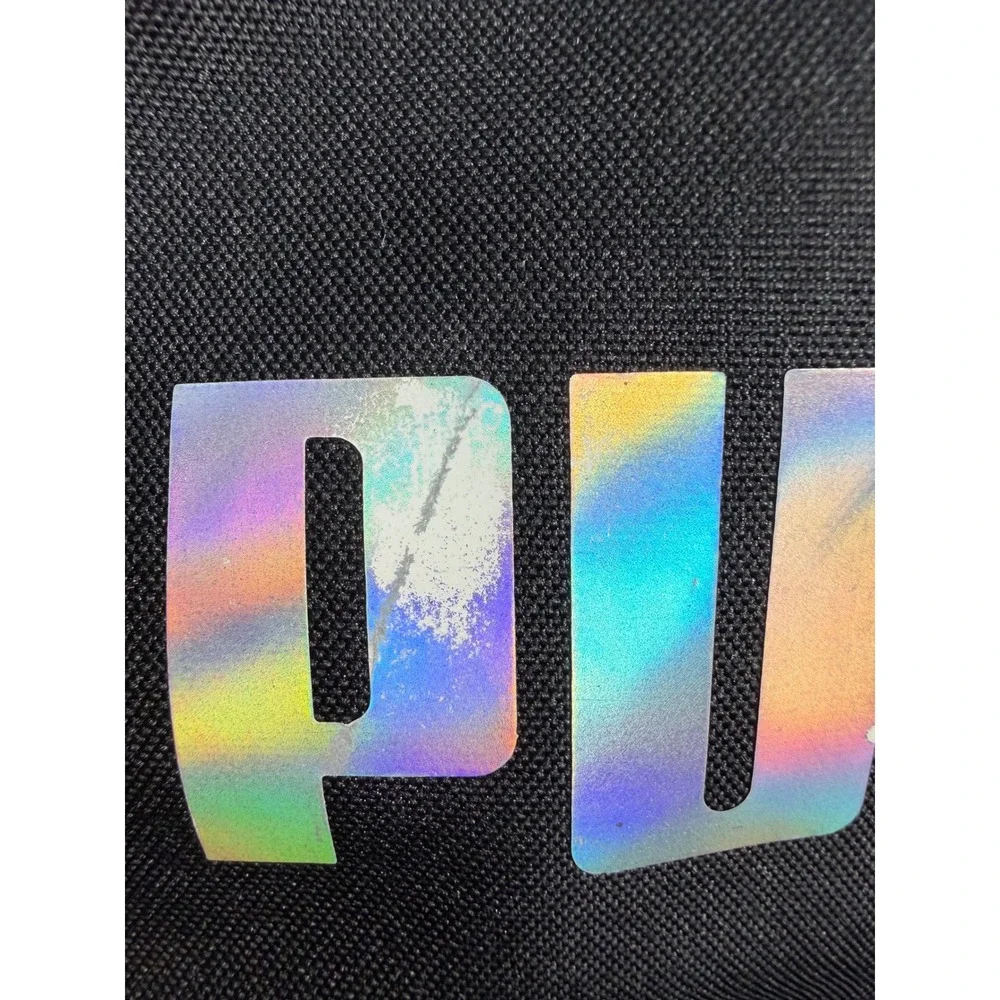 Puma Mini Backpack Black Iridescent Holographic Logo Branded Straps PV1615